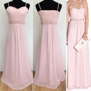 Ted Baker | Chiffon Column Sheath Dress Baby Pink s: 12
